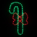 LED Candy Cane with a Bow, Red and Green Lights 