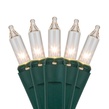 Commercial 100 Clear Christmas Mini Lights, 6" Spacing, Green Wire