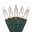 100 Clear Twinkle Christmas Tree Mini Lights, 6" Spacing, Green Wire