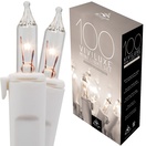 100 Viviluxe TM Clear Christmas Mini Lights, 5.5" Spacing, White Wire