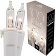 100 Viviluxe TM Clear Christmas Mini Lights, 5.5" Spacing, White Wire