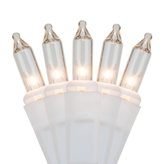 20 Clear Craft Mini Lights, 4" Spacing, White Wire