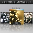 50 5mm Warm White LED Christmas Lights, 4" Spacing