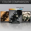 50 Cool White Outdoor LED Christmas Tree Lights, Mini 5MM, 6" Spacing