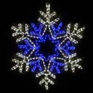 LED 48 Point Star Center Snowflake, Blue and Cool White Lights 