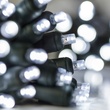 20 Cool White Battery Operated 5mm LED Christmas Lights, Green Wire