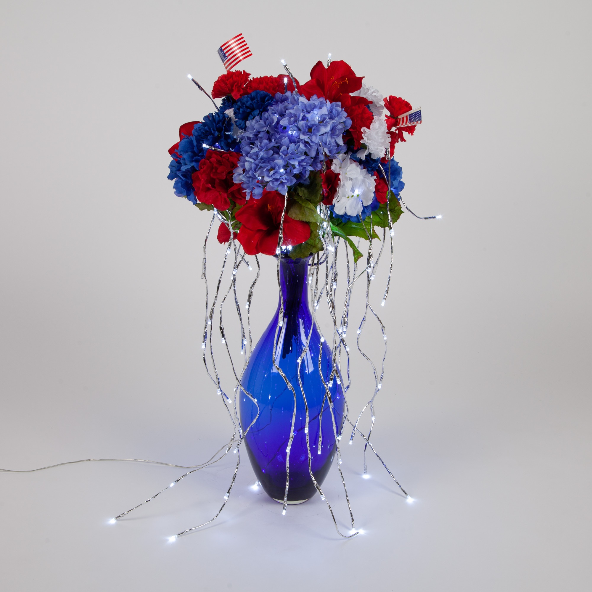 Patriotic Lighted Branches Floral Arrangement
