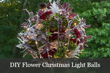 DIY Christmas Flower Light Balls