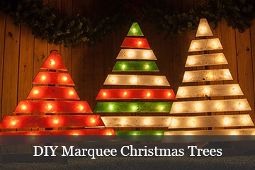 DIY Christmas Trees With Marquee Lights