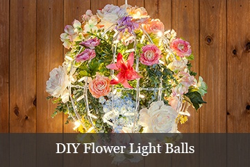DIY Flower Christmas Light Balls
