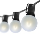 G50 Cool White FlexFilament&reg LED Satin Globe String Lights, E12 Base, Black Wire