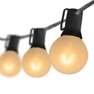 G50 Warm White FlexFilament&reg LED Satin Globe String Lights, E12 Base, Black Wire