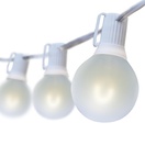 G50 Cool White FlexFilament&reg LED Satin Globe String Lights, E17 Base, White Wire