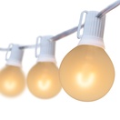 G50 Warm White FlexFilament&reg LED Satin Globe String Lights, E17 Base, White Wire