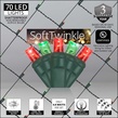 5mm 4' x 6' Red, Green SoftTwinkle LED Net Lights, Green Wire