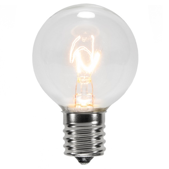 G40 Transparent Clear, 7 Watt Replacement Bulbs