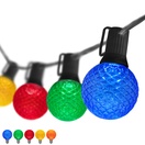 G50 Multicolor OptiCore&reg LED Outdoor Party Lights, E17 Base, Black Wire