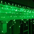 Green Icicle Lights, White Wire 