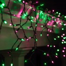 Green, Purple Halloween Icicle Lights, Black Wire 