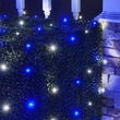 5mm 4' x 6' Blue, Cool White LED Net Lights, Green Wire