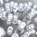 70 5mm Cool White LED Christmas Lights, Commercial, White Wire