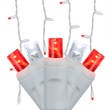 70 5mm Red, Cool White LED Icicle Lights