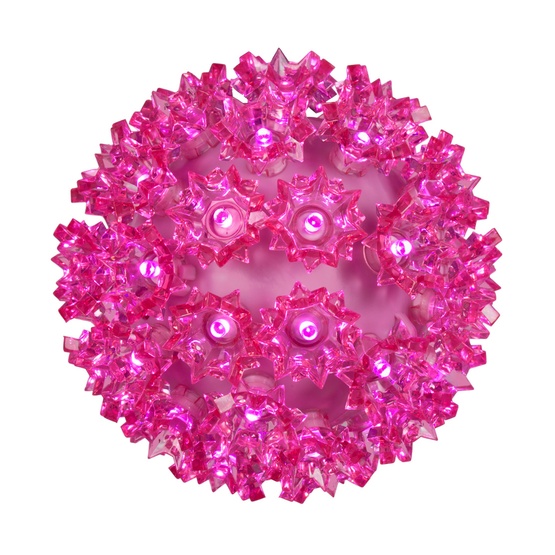 6" Pink 5mm LED Starlight Sphere, 70 Lights