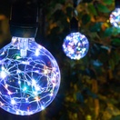 G95 RGB Color Change Suspended LEDimagine<sup>TM</sup> Globe String Lights, Commercial Black Wire