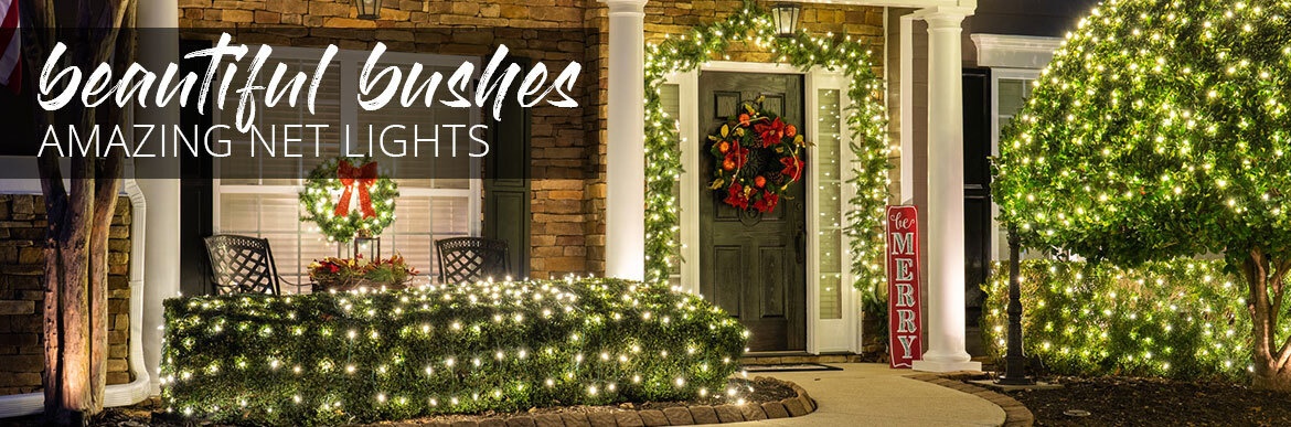 Christmas Net Lights for Bushes, Trees & Columns