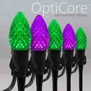 C7 Green / Purple OptiCore&reg LED Halloween Pathway Lights, 5" PathPRO TM Stakes