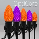 C7 Amber / Purple OptiCore&reg LED Halloween Pathway Lights, 5" PathPRO TM Stakes