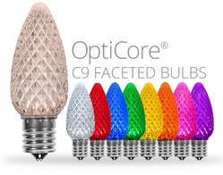 OptiCore C9 Faceted Christmas Light Bulbs