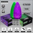C9 Green / Purple OptiCore Commercial LED Halloween String Lights, 50 Lights, 50'