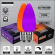 C9 Amber / Purple Smooth OptiCore Commercial LED Halloween String Lights, 50 Lights, 50'