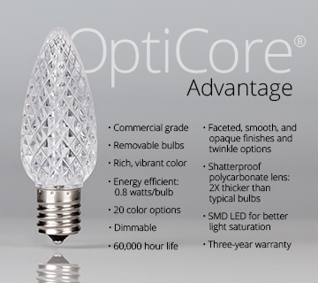 OptiCore C7 & C9 Christmas Light Bulbs