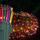 Multicolor with Pink Net Lights, Green Wire