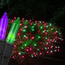 Purple, Green Halloween Net Lights, Black Wire