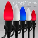 C9 Red / White / Blue Smooth OptiCore&reg LED Pathway Lights, 5" PathPRO TM Stakes