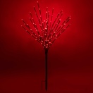 Brown Glimmer Spray Lighted Branches with Red LED Lights, 6 pc