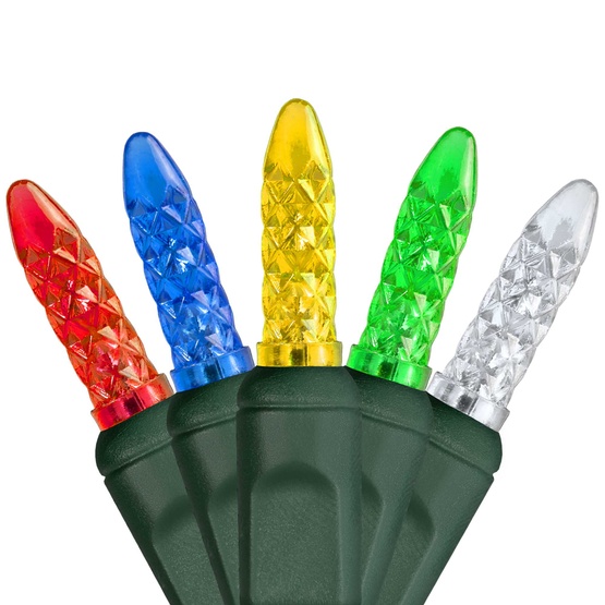 70 M5 Multi Color LED Christmas Lights, 4" Spacing