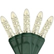 50 M5 Warm White LED Christmas Lights, 4" Spacing