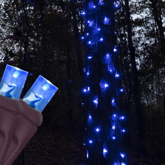 StretchNet Pro 20" x 45" Tree Wrap Lights, 5mm LED, 50 Blue Lights, Brown Wire