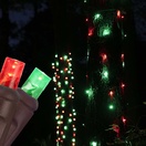 5mm Red, Green LED StretchNet Pro&reg Tree Wrap Lights, Brown Wire