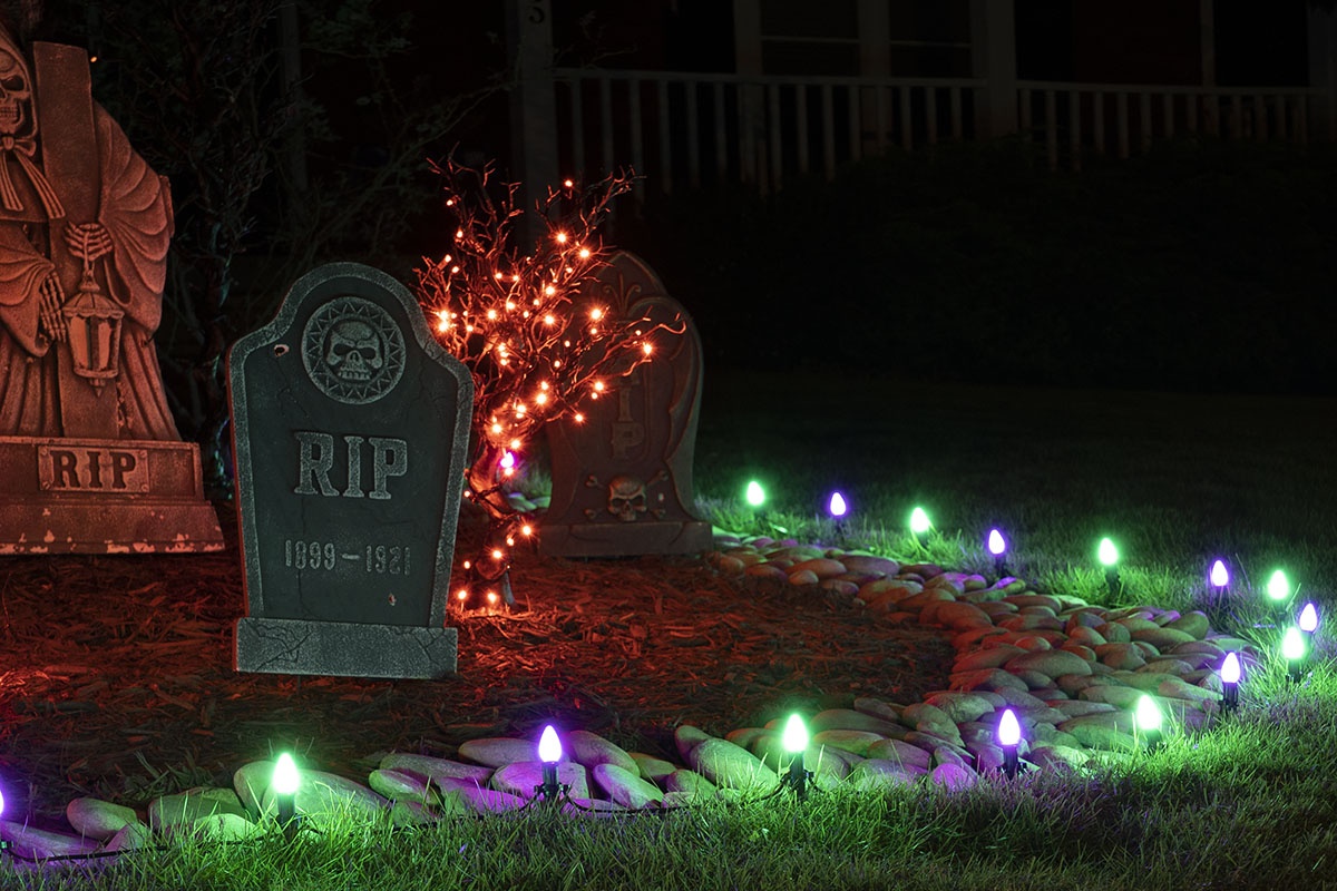 Purple & Green Halloween Pathway Lights