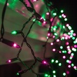 150 Mini Purple, Green Halloween Icicle Light Set, Black Wire