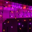 70 M5 Purple, Orange Halloween LED Icicle Lights Black Wire