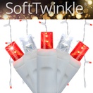 5mm Cool White, Red SoftTwinkle&reg LED Icicle Lights