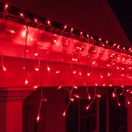 Red Icicle Lights, White Wire 