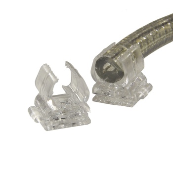 Crocodile clips hold rope light in place