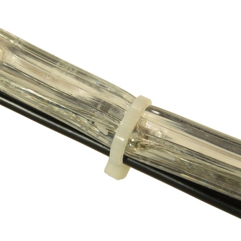 Use zip ties to hold rope light in place